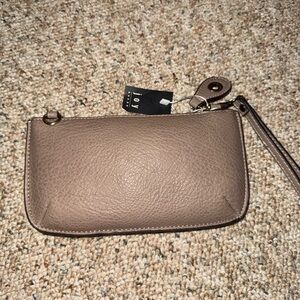 Taupe Wristlet Clutch